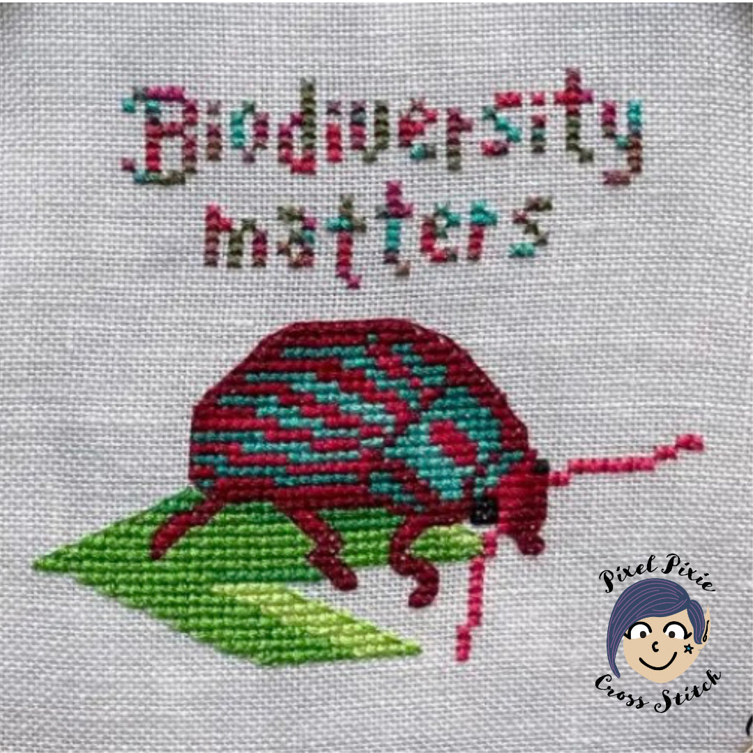Biodiversity Matters PDF cross stitch pattern