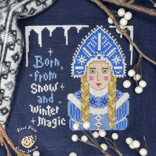 The Snow Maiden pdf cross stitch pattern