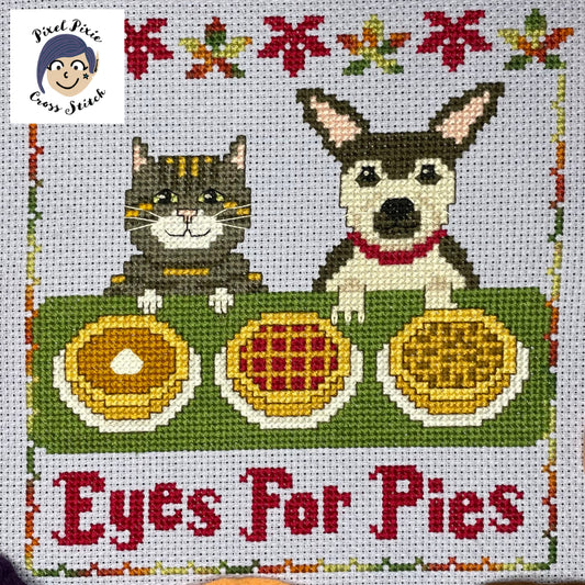 Eyes For Pies digital cross stitch pattern