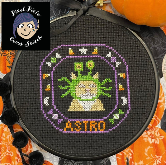 Astro Halloween Cat digital pattern download